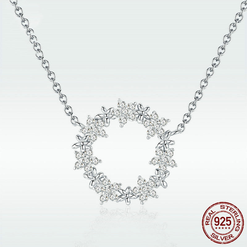 Sterling Silver Gypsophila Necklace with Zircon