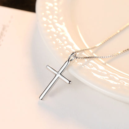 Collier simple croix en argent sterling