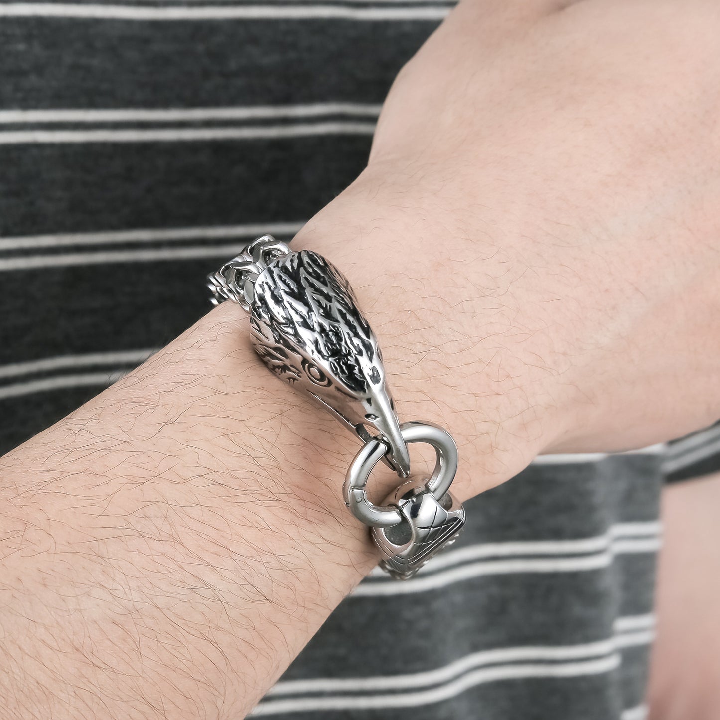 Bracelet tête d'aigle en acier inoxydable