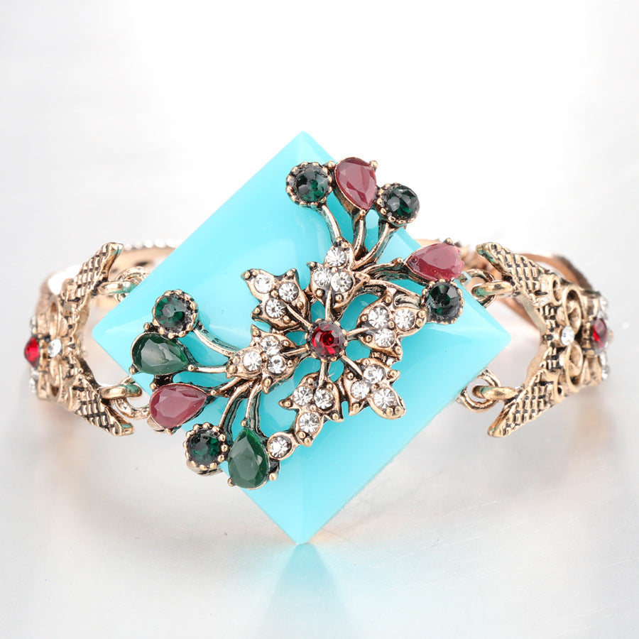 Bracelet Bohème Turquoise Sculpté