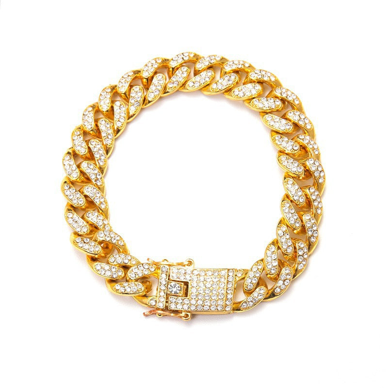 Bracelet cubain en diamant, chaîne à maillons cubains, bijoux hip hop