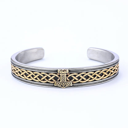 Stainless Steel Viking Rune Cuff Bracelets