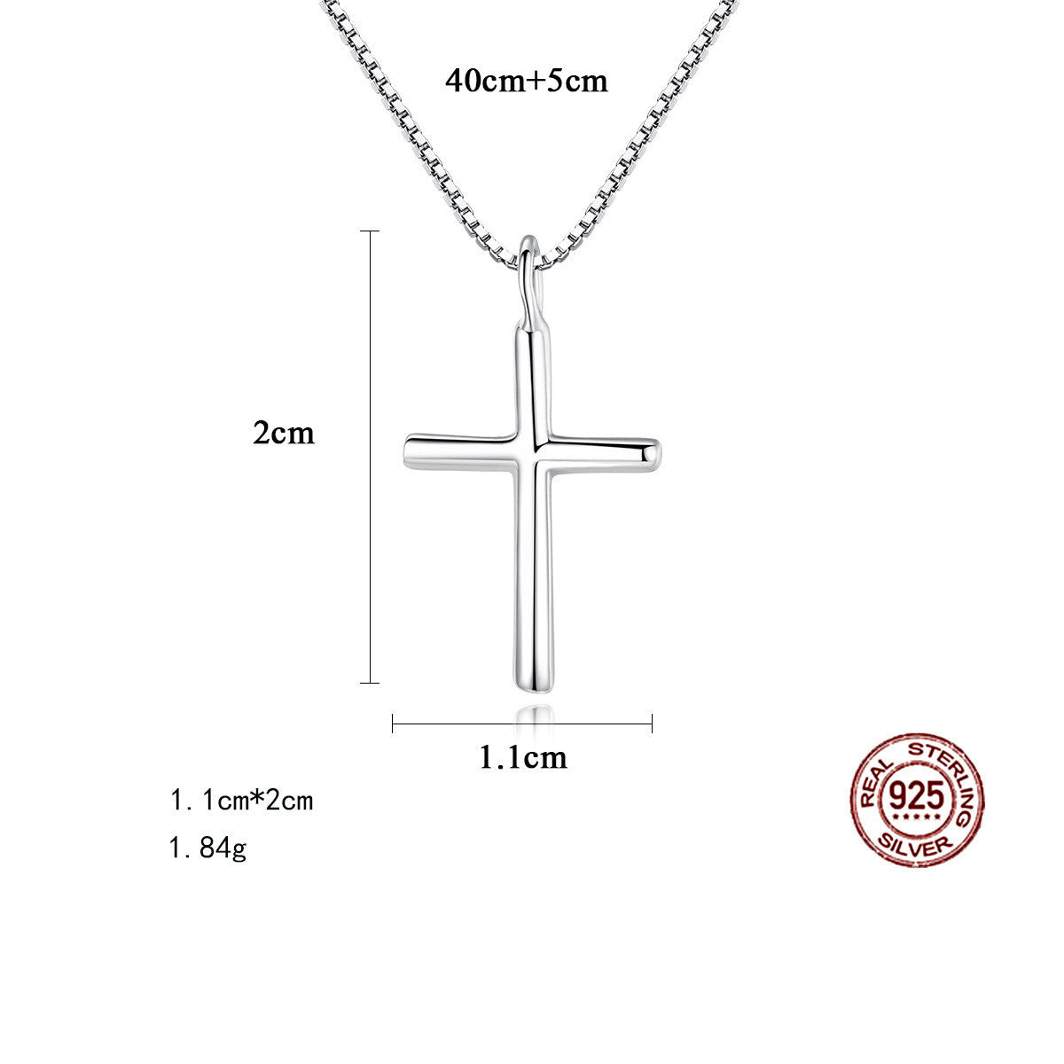 Simple Sterling Silver Cross Necklace