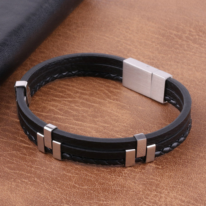 Schlichtes Lederseilarmband