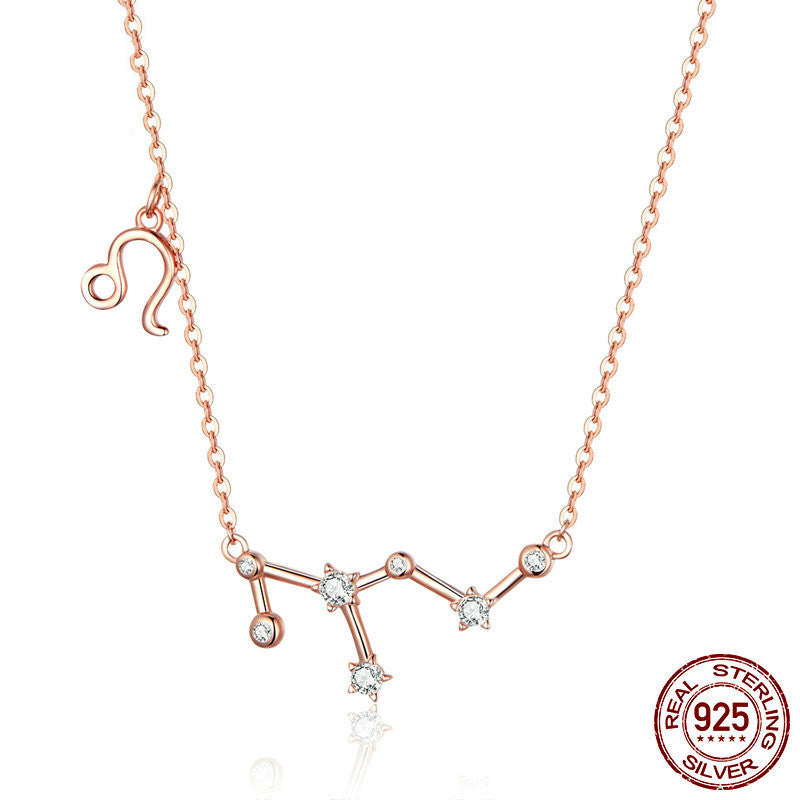 Collier Zodiaque Or Rose en Argent Sterling