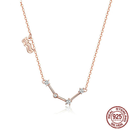 Collier Zodiaque Or Rose en Argent Sterling