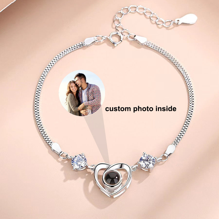 Heart Shaped/Sphere Photo Projection Bracelet