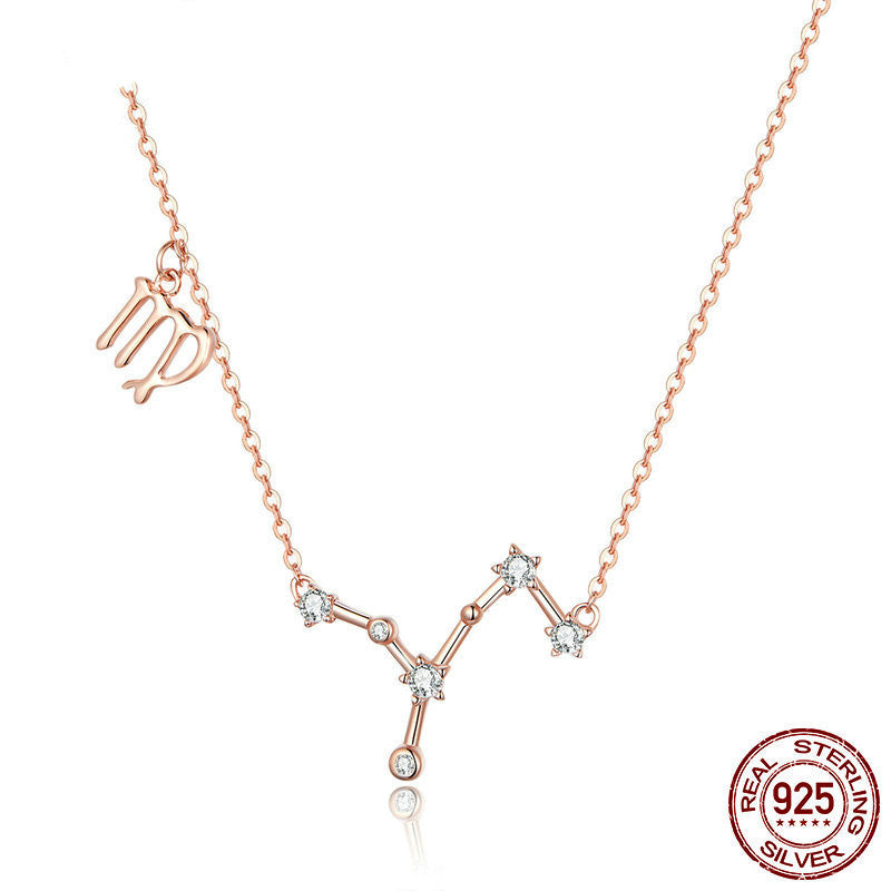 Collier Zodiaque Or Rose en Argent Sterling