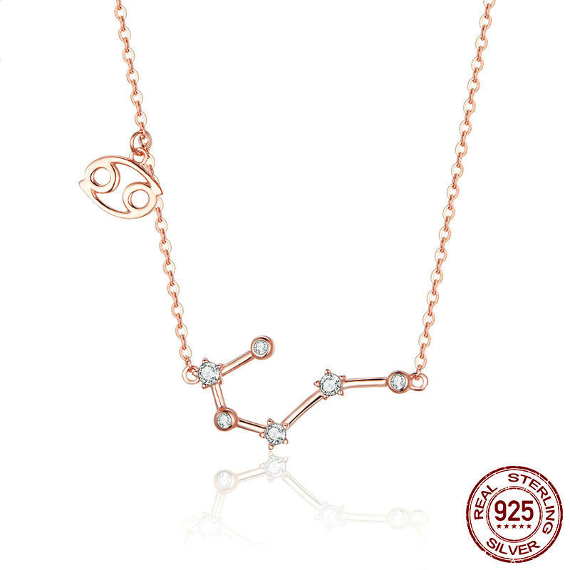 Collier Zodiaque Or Rose en Argent Sterling