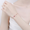 Herz-Armband aus Sterlingsilber, Roségold, Rubin-Zirkonia