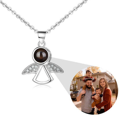 Personalized Projection Photo Necklace - Little Angel - Record My Love