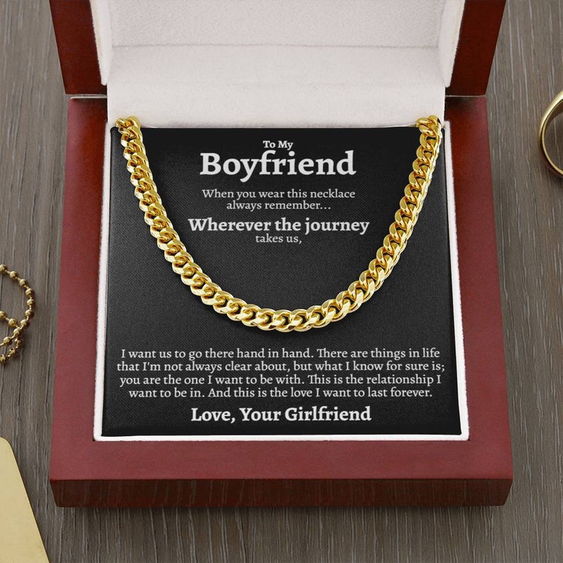 Cuban Link Chain Custom Gift Set For Boyfriend