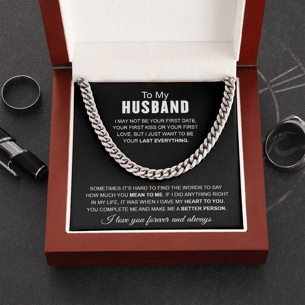 Personalized love necklace for My Husband-You complete me and make me a BETTER PERSON - Record My Love